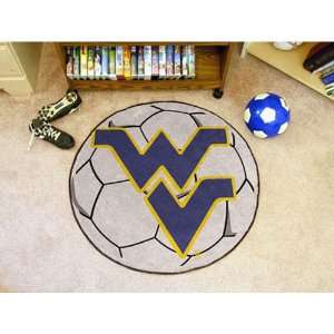 BSS   West Virginia Mountaineers NCAA Soccer Ball Round Floor Mat (29 