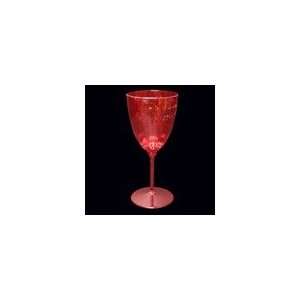  Red Glitter Plastic Wine Glasses 8ct