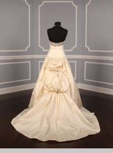   M589 Isabella Ivory Silk Satin Strapless Couture Wedding Dress  