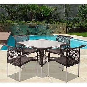  Maui 5 pc Dining Collection All weather Resin Wicker and 
