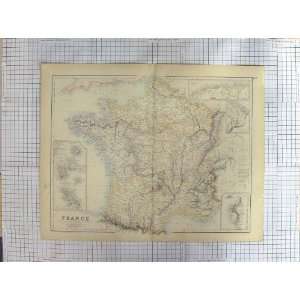   SWANSTON ANTIQUE MAP c1870 FRANCE CORSICA MARTINIQUE