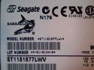 Hard Drive SCSI Seagate ST1181677LWV 9R9008 001 N176  