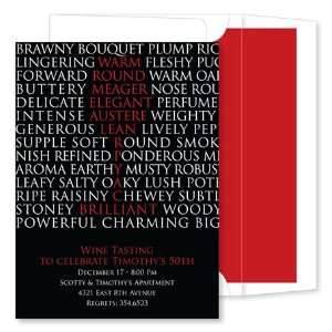  Noteworthy Collections   Invitations (Wine Words Black 