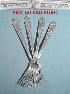 LUNT TREASURE STERLING SILVER FORKS ~ MARY II ~ NO MONO  