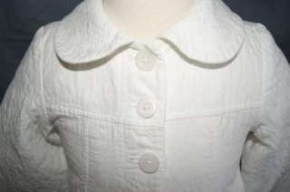 JANIE AND JACK SPECIAL OCCASION GIRLS SZ 4T 5T WHITE DRESS COAT JACKET 