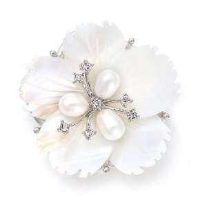  Mariell ~ Freshwater & Mother of Pearl Floral Silver 