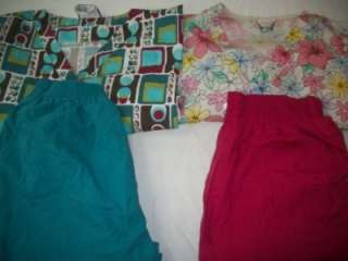   Vet Scrubs Lot of 10 Printed Outfits Sets Size LARGE L LG LRG  