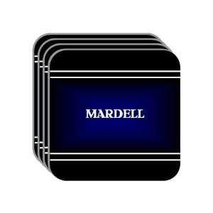 Personal Name Gift   MARDELL Set of 4 Mini Mousepad Coasters (black 