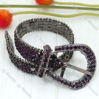 1PC Crystal Rhinestone Belt Buckle Imitation Crystal Bangle Bracelet 