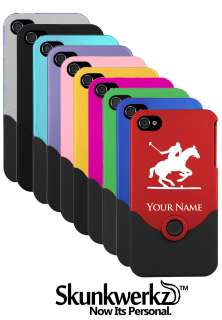 Personalized Engraved iPhone 4 4G 4S Case/Cover   POLO PLAYER   HORSE 