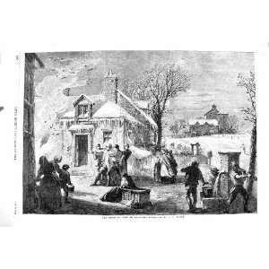  1860 HOUSE FIRE CHRISTMAS EVE ICE SNOW MOONLIGHT LEITCH 