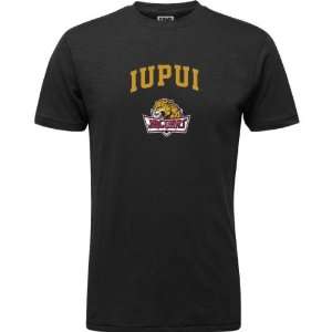  IUPUI Jaguars Black Arch Logo Vintage T Shirt Sports 