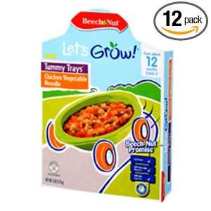 Beech Nut Chicken Vegetable Noodle Tummy Trays, 6 Ounce Bowl (Pack of 