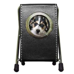  Jack Russell Puppy Dog Pen Holder Desk Clock X0702 