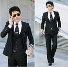 Premium Mens Slim Fit One Button Dress Suit black 011