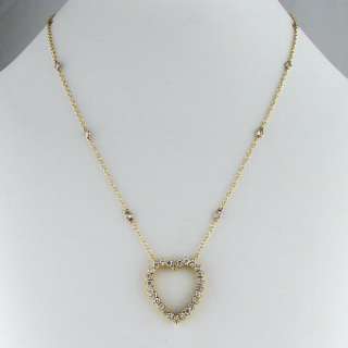 25 CT Diamond Ladies Heart Pendant Necklace 14k Gold  