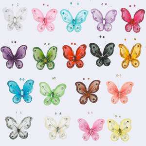   12   3 Nylon Craft BUTTERFLY Glitter Wire Crystal butterflies  