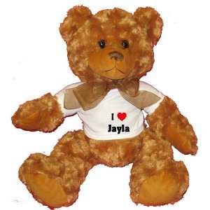  I Love/Heart Jayla Plush Teddy Bear with WHITE T Shirt 