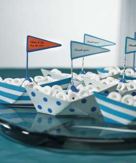   Beach Wedding Favors 6 Mint Lifesaver Candy Metal Boats / Containers