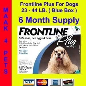  Frontline Plus Dogs 23 44 lb. 6 Pack (Blue) * Free 