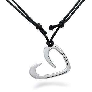  Ladies Stainless Steel Polish Heart Necklace Jewelry