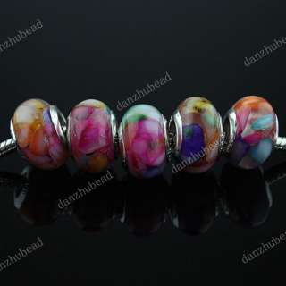SHELL MOP RESIN EUROPEAN BIG HOLE CHARM BEADS JEWELRY FINDINGS FIT 