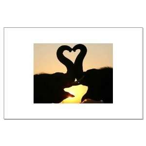  Elephants in love Funny Large Poster by 