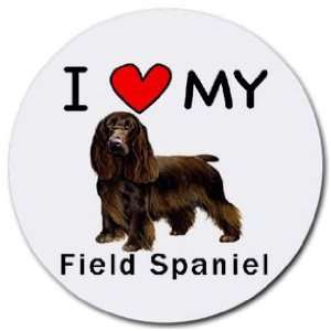  I Love My Field Spaniel Round Mouse Pad