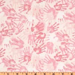  44 Wide Bake Handprints Pink Fabric By The Yard Arts 