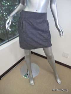 Jenni Kayne Gray Pocket Front Skirt 8  