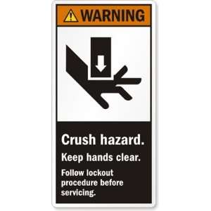  Crush hazard. Keep hands clear. Follow lockout procedure 