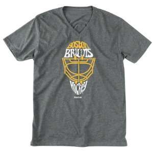  Boston Bruins Grey Real Goalies Wear Masks V Neck T Shirt 