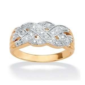 Paris Jewelry 18k Gold overlay 1/4 Ct Genuine Diamond 