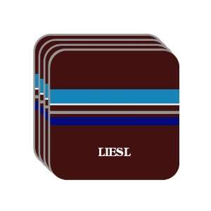 Personal Name Gift   LIESL Set of 4 Mini Mousepad Coasters (blue 