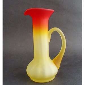  Kanawha Glass Amberina Satin Pitcher Vase #281 Kitchen 