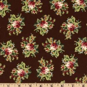   Medium Tossed Bouquet Brown Fabric By The Yard Arts, Crafts & Sewing