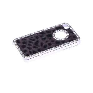   Bling Leopard Grain Diamond Back Protective Cover Case for iphone4/4s