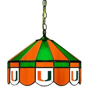  Miami Hurricanes 16 Stained Glass Hanging Lamp Sports 