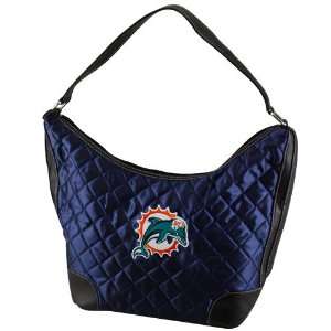 NFL Miami Dolphins Ladies Navy Blue Quilted Hobo Purse 
