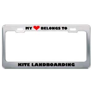 My Heart Belongs To Kite Landboarding Hobby Sport Metal License Plate 