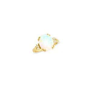 ZALES Lab Created Oval Opal Ring in 14K Gold with Diamond Accents opal 