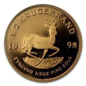  1998 1/2 oz Proof Gold South African Krugerrand Beauty