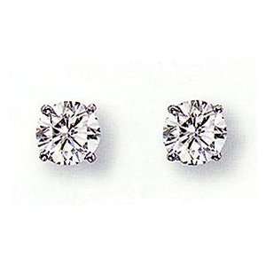 06ct Total Weight Round Brilliant Diamond Earrings Set In 14kt White 