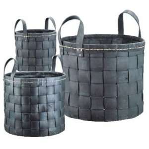  WOVEN RUBBER BASKETS LARGE (set of 3) 