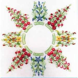   Wreath chart & fabric (Brazilian embroidery)