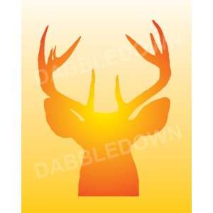    Deer Antlers Print Art Graphic Illustration 