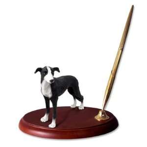  Greyhound Dog Desk Set   Black