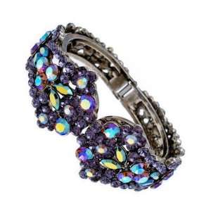  Jewellery   Tanzanite Swarovski Crystal Cluster Bangle / Bracelet