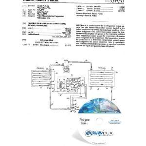   NEW Patent CD for CONTROL FOR REFRIGERATION SYSTEMS 