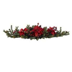   By Nearly Natural Poinsettia and Berry Centerpiece